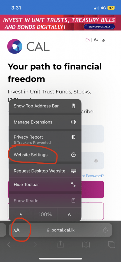 Allow Camera access during CAL Product Signup (Safari) - CAL