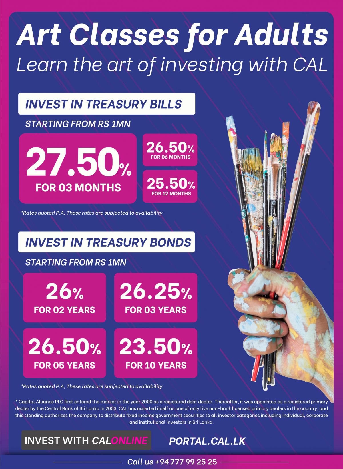 Art Classes for Adults..! Learn the art of investing with CAL. CAL